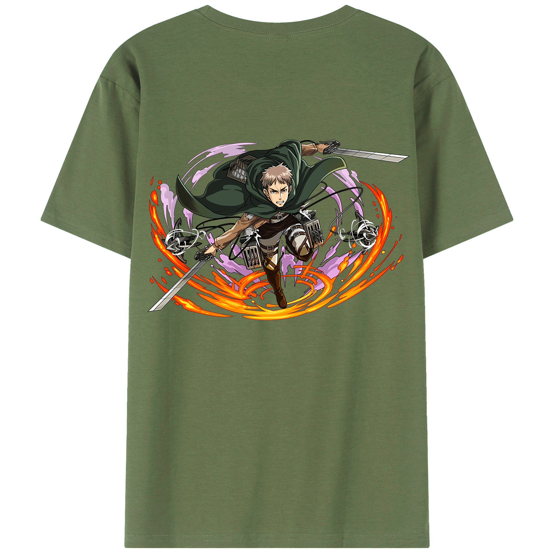 （画像用） 進撃の巨人 ジャン・キルシュタイン Attack on Titan Jean Kirstein 綿100％ メンズ半袖Tシャツ（バックプリント） 通気性